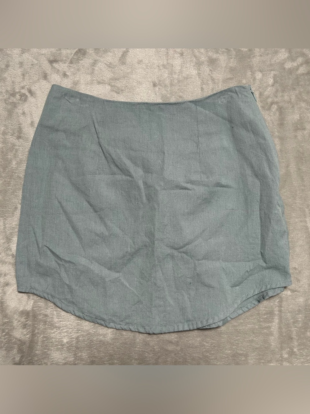 ASOS Design Flax Cotton Mini Skirt Women’s 4 Blue Natural